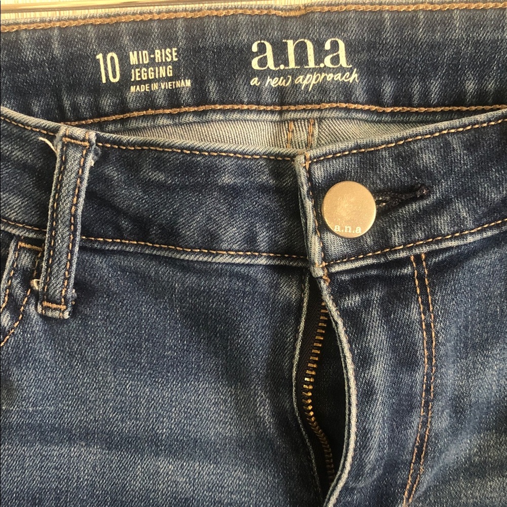 a.n.a Dark Blue Mid-Rise Jeggings
